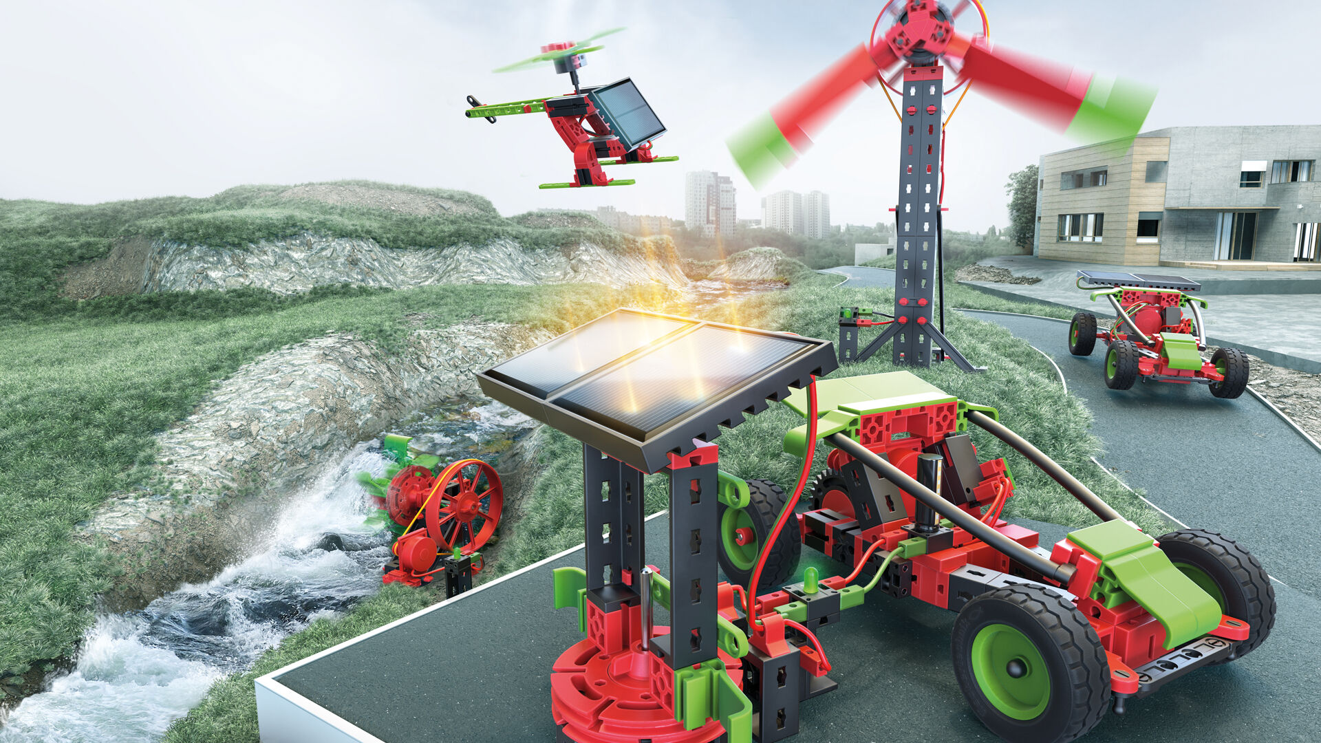 Building and playing fun with the construction toys from